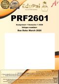 PRF2601 Assignment 1 &lpar;COMPLETE ANSWERS&rpar; Semester 1 2026 - DUE March 2026