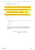 Test Bank For Strategic Management 5th Edition By Frank Rothaermel &sol; 9781260261288 &sol; Chapter 1-12 &sol; Complete Questions and Answers Rated A&plus;