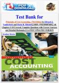 Test Bank for  Principles of Cost Accounting&comma; 17th Edition by Edward J&period;  Vanderbeck and Maria R&period; Mitchell &vert;&vert; ISBN&colon; 9781305087408 &vert;&vert; All  Chapters 1-10 Covered&comma; Complete Questions with Correct Answers  and Detailed Rationales &vert;&vert; LATEST UPDATED VERSION 2026