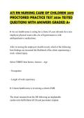 ATI RN NURSING CARE OF CHILDREN 2019 PROCTORED PRACTICE TEST 2026 TESTED QUESTIONS WITH ANSWERS GRADED A&plus;