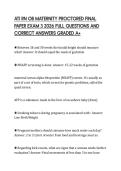 ATI RN OB MATERNITY PROCTORED FINAL PAPER EXAM 3 2026 FULL QUESTIONS AND CORRECT ANSWERS GRADED A&plus;