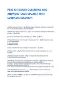 PSIO 431 EXAM I QUESTIONS AND ANSWERS &vert; 2026 UPDATE &vert; WITH COMPLETE SOLU