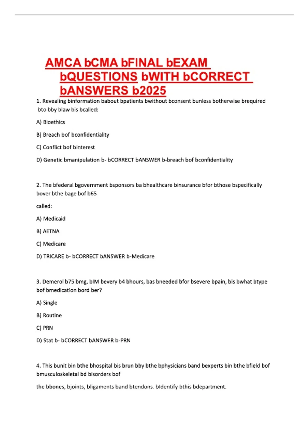 AMCA CMA Final Exam Questions with Correct Answers 2026 | Certified ...