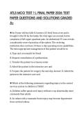 ATLS MCQ TEST 1 L FINAL PAPER 2026 TEST PAPER QUESTIONS AND SOLUTIONS GRADED A&plus;