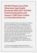 NR-601 Primary Care of the Maturing & Aged Family Practicum 2026-2027 NUR 601 Final Exam Questions and Answers 100- Pass Grades A&plus; Guaranteed Success