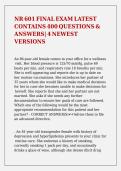 NR 601 FINAL EXAM LATEST CONTAINS 400 QUESTIONS & ANSWERS 4 NEWEST VERSIONS