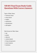 NR 601 Final Exam Study Guide Questions With Correct Answers