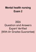 Mental Health Nursing Exam 2 &vert; Psychiatric Nursing Study Guide PDF