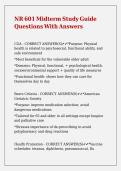 NR 601 Midterm Study Guide Questions With Answers