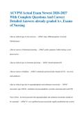 ACVPM Actual Exam Newest 2026-2027  With Complete Questions And Correct  Detailed Answers already graded A&plus;&comma; Exams  of Nursing