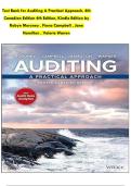 Auditing&colon; A Practical Approach &lpar;4th Canadian Edition&rpar; by Robyn Moroney&comma; Fiona Campbell&comma; Jane Hamilton & Valerie Warren &ndash; Test Bank &vert; Exam-Ready Questions with Complete Chapter Coverage
