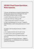 NR 601 Final Exam Questions With Answers