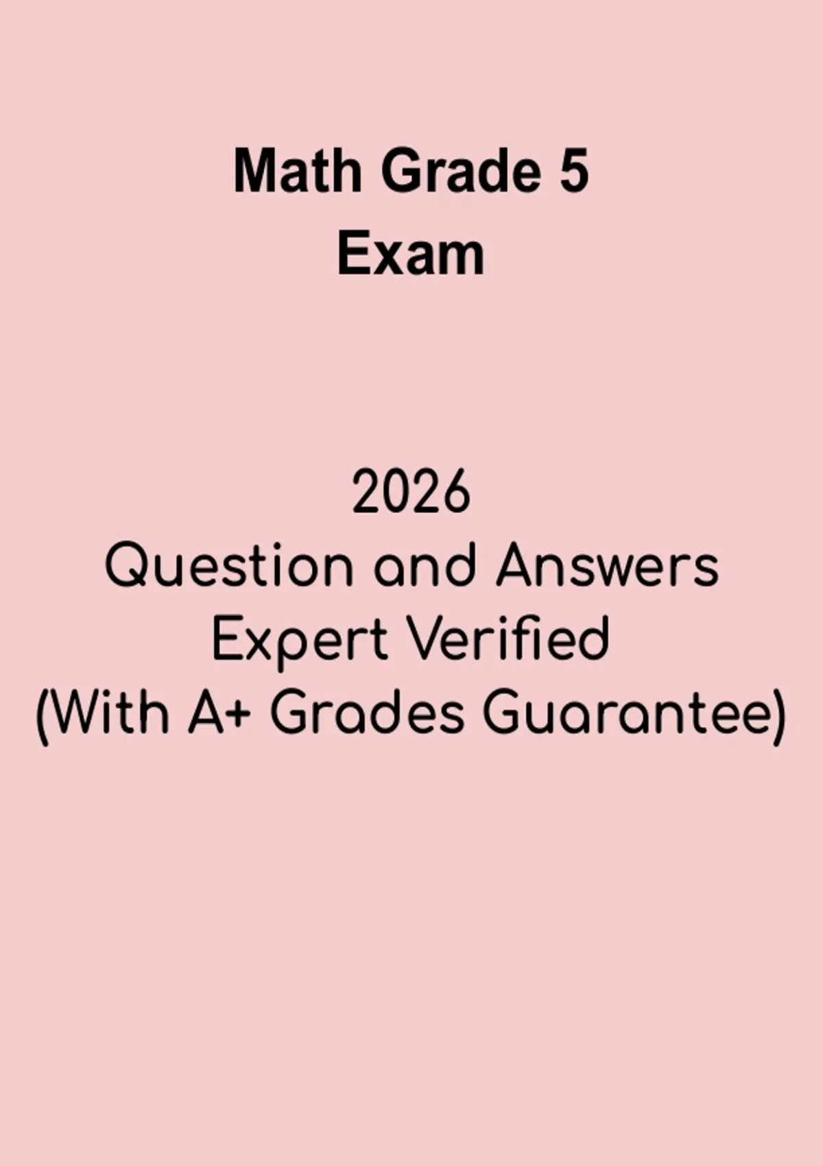 Grade 5 Study Notes Math Grade 5 | Study Guide and Practice Questions PDF - Math - Stuvia US
