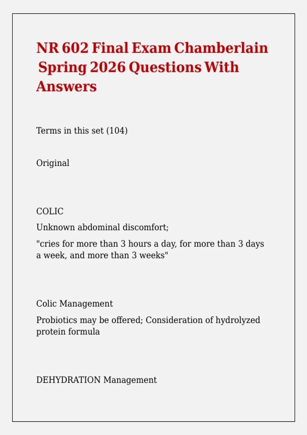 NR 602 Final Exam Chamberlain Spring 2026 Questions With Answers ...