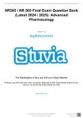 NR565 &sol; NR 565 Final Exam Question Bank &lpar;Latest 2026 &sol; 2027&rpar; with Correct Answers&colon; Advanced Pharmacology