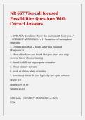 NR 667 Vise call focused Possibilities Questions With Correct Answers 