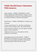 Public Health Exam 1 Questions With Answers