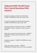 Alabama Public Health Exam - Pest Control Questions With Answers