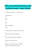 CETa Actual Study Questions with  Verified Answers &vert; Latest Edition