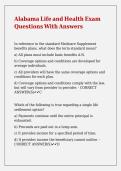 Alabama Life and Health Exam Questions With Answers 