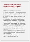 Public Health Final Exam Questions With Answers