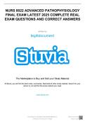NURS 8022 ADVANCED PATHOPHYSIOLOGY FINAL EXAM LATEST 2026&sol;2027 COMPLETE REAL EXAM QUESTIONS AND CORRECT ANSWERS