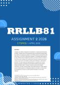 RRLLB81 Assignment 2  Due 1 April 2026  - Distinction Guaranteed