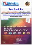 Test Bank for  Robbins Basic Pathology 11th Edition by Vinay Kumar &vert;&vert; ISBN&colon;  9780323790185 &vert;&vert; All Chapters 1-24 Covered&comma; Complete Questions  with Correct Answers and Detailed Rationales &vert;&vert; Verified &  Recently Updated Version 2026 - 2027