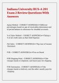 Indiana University BUS-A 201 Exam 2 Review Questions With Answers&period;