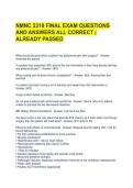 NMNC 2310 FINAL EXAM QUESTIONS AND ANSWERS ALL CORRECT &vert; ALREADY PASSED