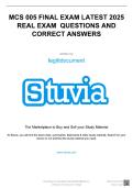MCS 005 FINAL EXAM LATEST 2026&sol;2027 REAL EXAM QUESTIONS AND CORRECT ANSWERS
