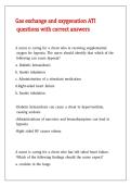 Gas exchange and oxygenation ATI questions with correct answers 