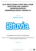 ALAT MOCK EXAM LATEST REAL EXAM QUESTIONS AND CORRECT ANSWERS &lpar;VERIFIED ANSWERS&rpar; &vert;ALREADY GRADED A&plus;