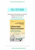 Test bank for Evidence-Based Physical Examination&colon; Best Practices for Health & Well-Being Assessment &lpar;Paperback&rpar; &ndash; Comprehensive Book for Teaching Physical and Health Assessment Techniques with test questions and answers graded A&plus;
