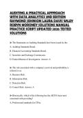 AUDITING A PRACTICAL APPROACH WITH DATA ANALYTICS 2ND EDITION RAYMOND JOHNSON LAURA DAVIS WILEY ROBYN MORONEY SOLUTIONS MANUAL PRACTICE SCRIPT UPDATED 2026 TESTED SOLUTIONS