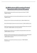 ALMS Anatomy & Physiology Pretest Questions with Correct Answers 2026 &vert; A&P Study Guide for Military Training
