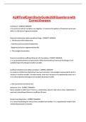ALM Final Exam Study Guide 2026 Questions with Correct Answers &vert; Complete ALM Exam Preparation