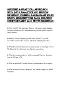 AUDITING A PRACTICAL APPROACH WITH DATA ANALYTICS 2ND EDITION RAYMOND JOHNSON LAURA DAVIS WILEY ROBYN MORONEY TEST BANK PRACTICE SCRIPT UPDATED 2026 TESTED SOLUTIONS