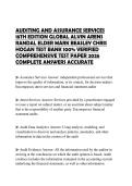 AUDITING AND ASSURANCE SERVICES 18TH EDITION GLOBAL ALVIN ARENS RANDAL ELDER MARK BEASLEY CHRIS HOGAN TEST BANK 100&percnt; VERIFIED COMPREHENSIVE TEST PAPER 2026 COMPLETE ANSWERS ACCURATE