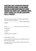 AUDITING AND ASSURANCE SERVICES 18TH EDITION GLOBAL ALVIN ARENS RANDAL ELDER MARK BEASLEY CHRIS HOGAN TEST BANK 100&percnt; VERIFIED FINAL STUDY GUIDE 2026 SOLVED QUESTIONS FULLY CORRECT