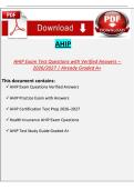 AHIP Exam Test Questions with Verified Answers &lpar;2026&ndash;2027&rpar; &ndash; AHIP Medicare Certification Exam Prep Study Guide &vert; Already Graded A&plus;