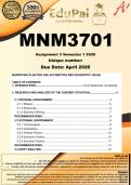 MNM3701 Assignment 3 PORTFOLIO &lpar;COMPLETE ANSWERS&rpar; Semester 1 2026 - DUE April 2026