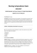 Nursing Jurisprudence Exam ACTUAL EXAM 2026&sol;2027 &vert; Updated for Current Cycle &vert; Verified Q&A &vert; Legal & Ethical Scenarios &vert; Pass Guaranteed - A&plus; Graded