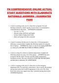 PN COMPREHENSIVE ONLINE ACTUAL  STUDY QUESTIONS WITH ELABORATE  RATIONALE ANSWERS &vert; GUANRATEE  PASS