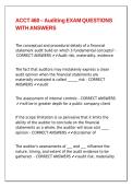 ACCT 460 &ndash; Auditing EXAM QUESTIONS WITH ANSWERS