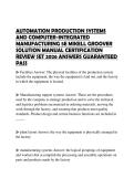 AUTOMATION PRODUCTION SYSTEMS AND COMPUTER-INTEGRATED MANUFACTURING 5E MIKELL GROOVER SOLUTION MANUAL CERTIFICATION REVIEW SET 2026 ANSWERS GUARANTEED PASS
