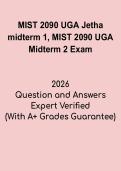 MIST 2090 UGA Jetha Midterms 1 & 2 &vert; Information Systems Exam Study Guide