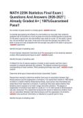 MATH 225N Statistics Final Exam &vert;  Questions And Answers 2026-2027 &vert;  Already Graded A&plus; &vert; 100&percnt;Guaranteed  Pass&excl;&excl;
