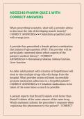 NSG5240 PHARM QUIZ 1 WITH CORRECT ANSWERS