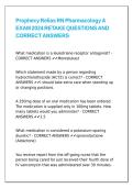 Prophecy Relias RN Pharmacology A EXAM 2026 RETAKE QUESTIONS AND CORRECT ANSWERS